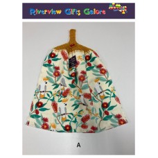 Crochet Top Hand Towel / Tea Towel - Yellow Crested Cockatoo & Wattle Crochet Top Hand Towel / Tea Towel - Yellow Crested Cockatoo & Wattle